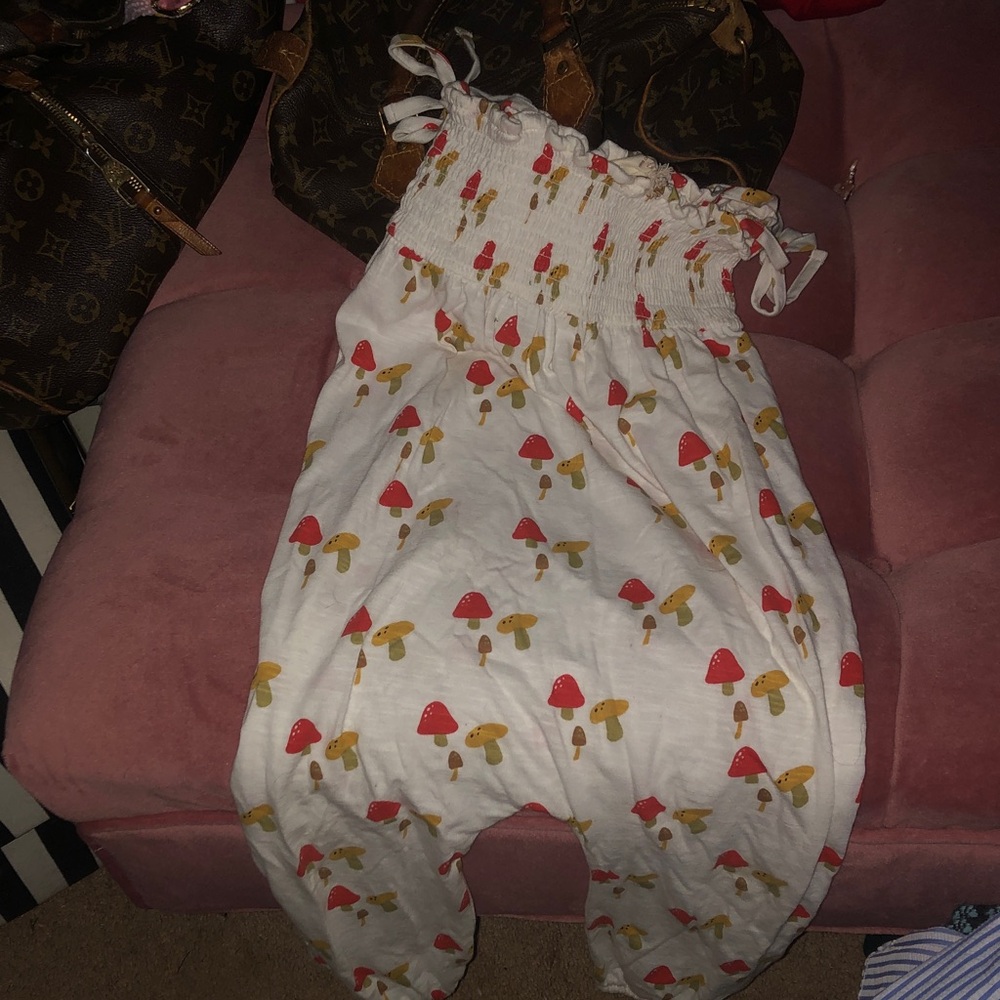 Adorable Mushroom Print Kids One Piece - Picture 2 of 4